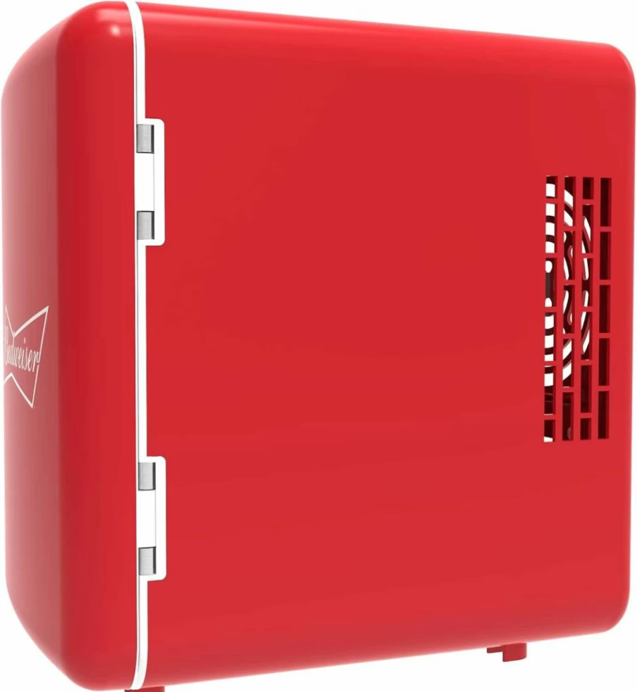 Curtis Mini Portable Compact Personal Fridge Cooler, 4L Capacity for 6 Cans, Eco-Friendly Freon-Free Cooling, Red