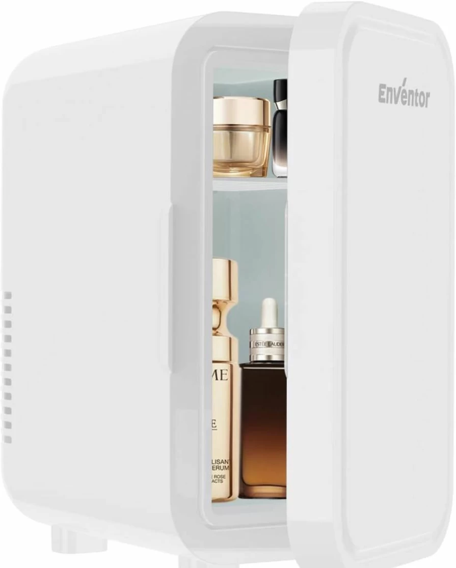 Enventor Mini Refrigerator 6L Compact Cooler & Warmer for Skincare, Makeup, Cosmetics, Bedroom, Office, Car - Portable AC/DC Power Black