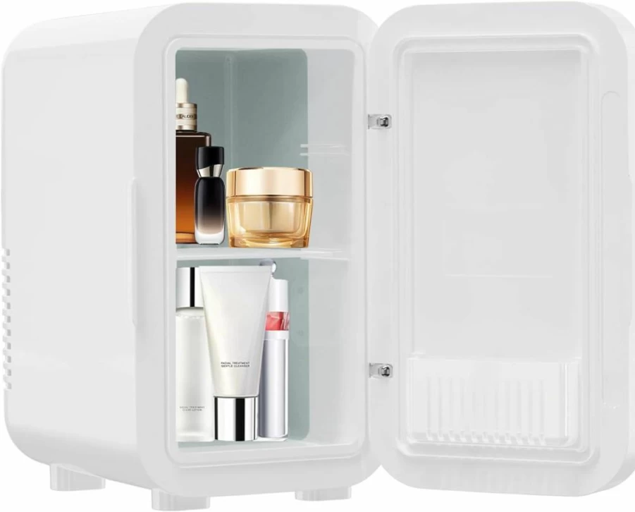 Enventor Mini Refrigerator 6L Compact Cooler & Warmer for Skincare, Makeup, Cosmetics, Bedroom, Office, Car - Portable AC/DC Power Black