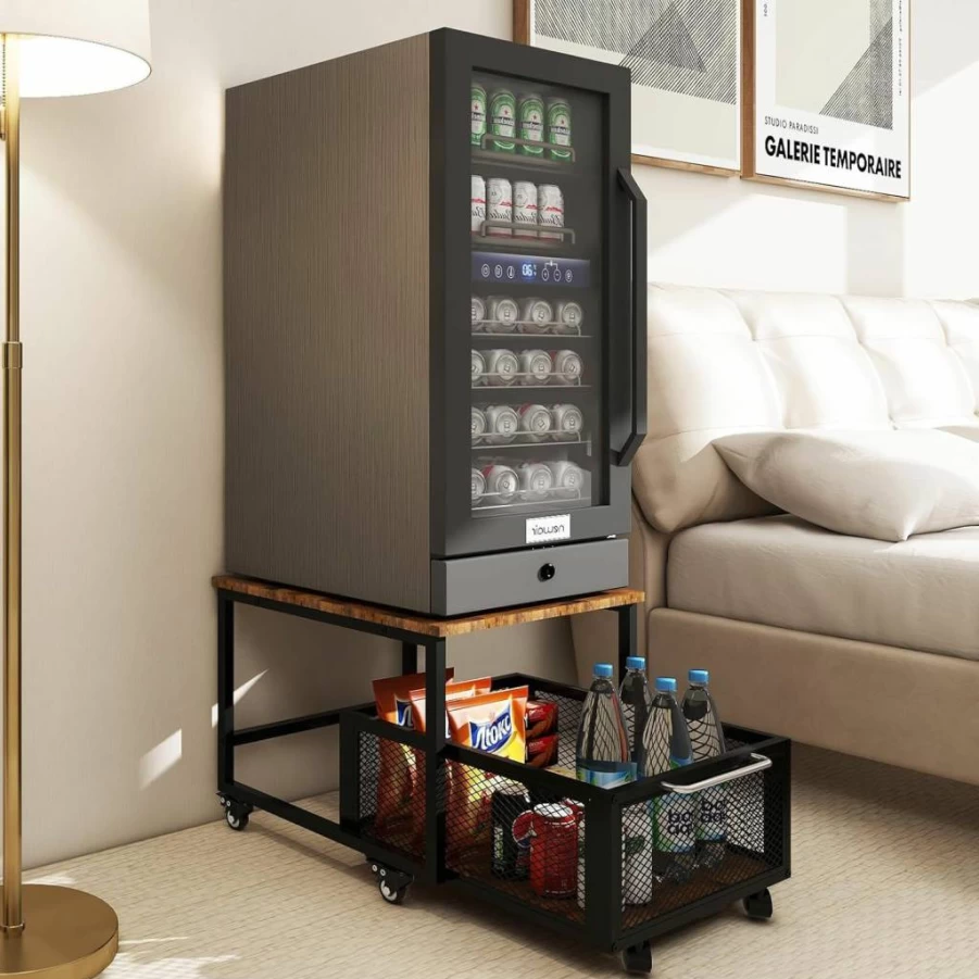 Simple Deluxe 4L Portable Mini Fridge - Cooler & Warmer for 6 Cans, Freon-Free Eco-Friendly Compact Refrigerator, Black