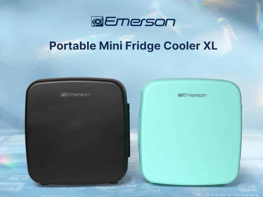 Emerson EFC-5001 XL Portable Mini Fridge Cooler – Turquoise, Compact & Energy Efficient