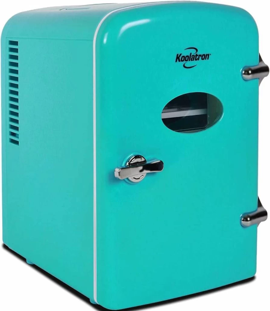 Koolatron 8 Can Portable Mini Fridge - 12V/110V Compact Cooler for Drinks, Wine, Breast Milk, Car, Office, Dorm, Outdoor & Patio Use