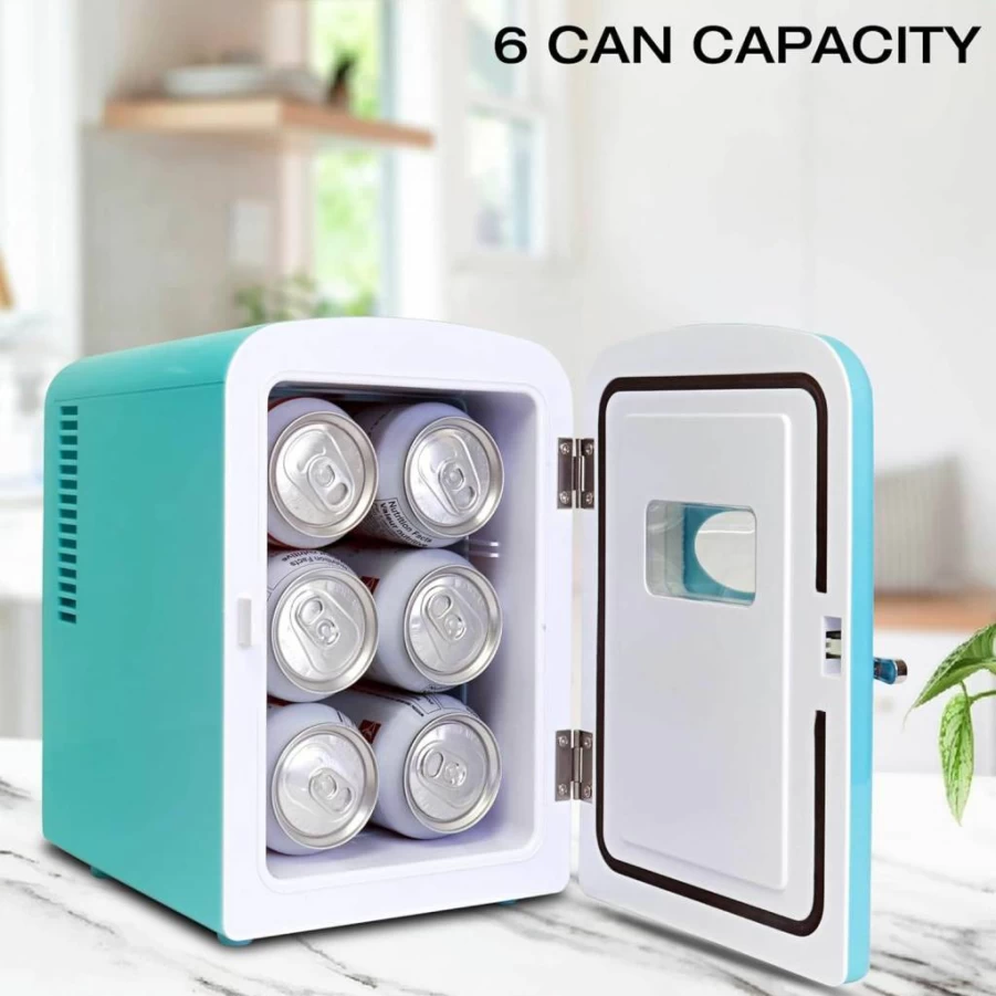 Koolatron 8 Can Portable Mini Fridge - 12V/110V Compact Cooler for Drinks, Wine, Breast Milk, Car, Office, Dorm, Outdoor & Patio Use