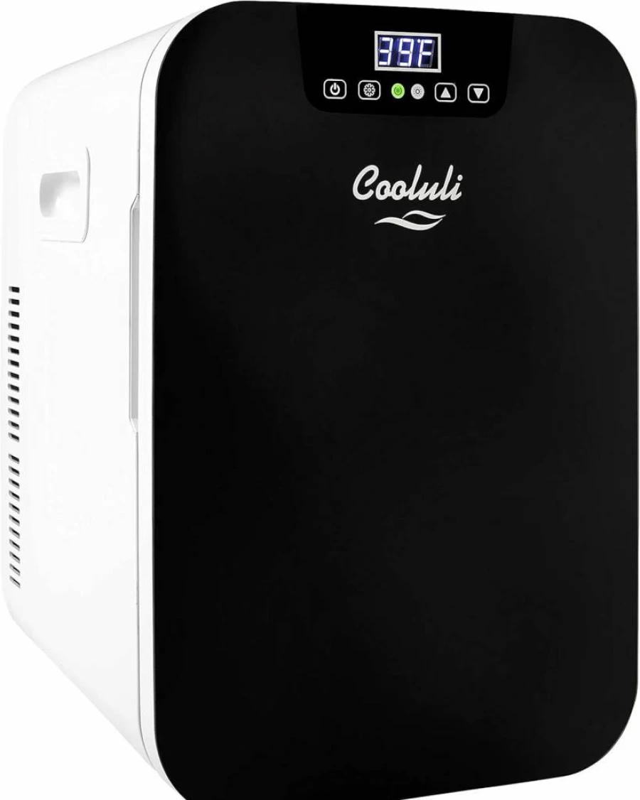 Cooluli 20L Mini Fridge - Portable Small Refrigerator for Bedroom, Office, Car & Dorm with Digital Temperature Control, Glass Door - Ideal for Food, Drinks, Skincare & Breast Milk (Blue)