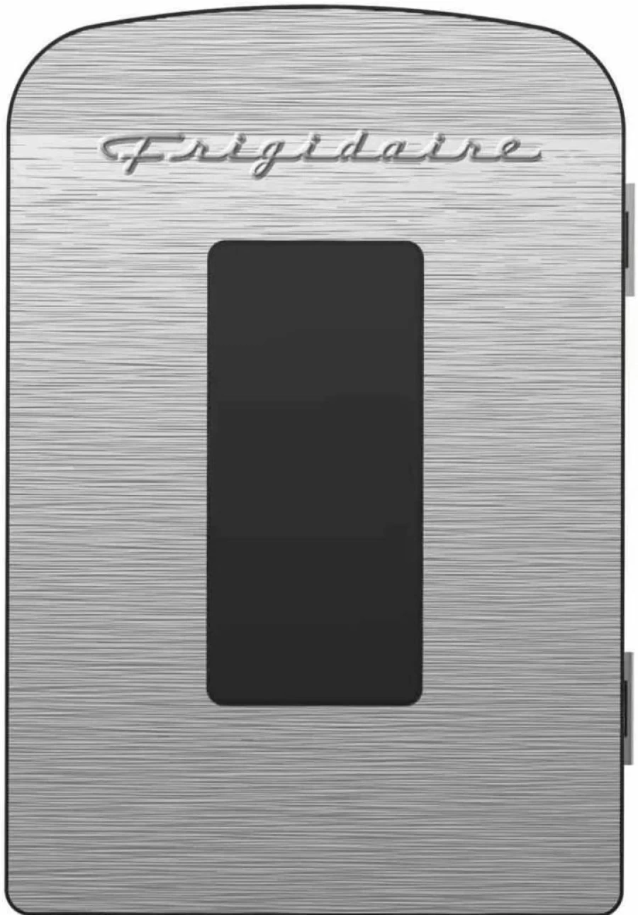 Frigidaire 5L Portable Mini Fridge with Clear Glass Door, 9-Can Capacity, Brushed Stainless Steel Design - EFMIS189-SS Cooler for Home, Office, or Travel