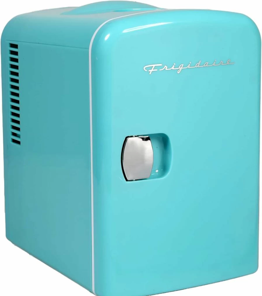 Frigidaire 4L Portable Mini Fridge - Personal Cooler & Warmer for Home & Car, Eco-Friendly Freon-Free Design, Fits Six 12oz Cans, Includes AC/DC Power Adapters (Black)