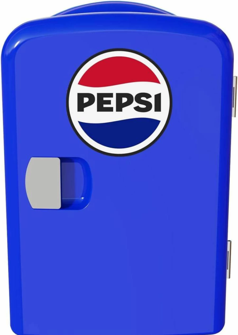 Curtis 4L Mini Fridge for 6 Cans, Portable Beverage Cooler, Blue Compact Refrigerator for Pepsi, Soda, Beer