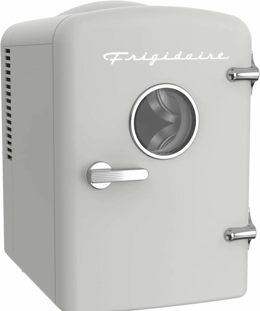 Frigidaire Retro Mini Fridge - 6 Can Portable Cooler with AC/DC Power, 1 Gallon Capacity, Compact Design for Home or Car (Moonlight White)