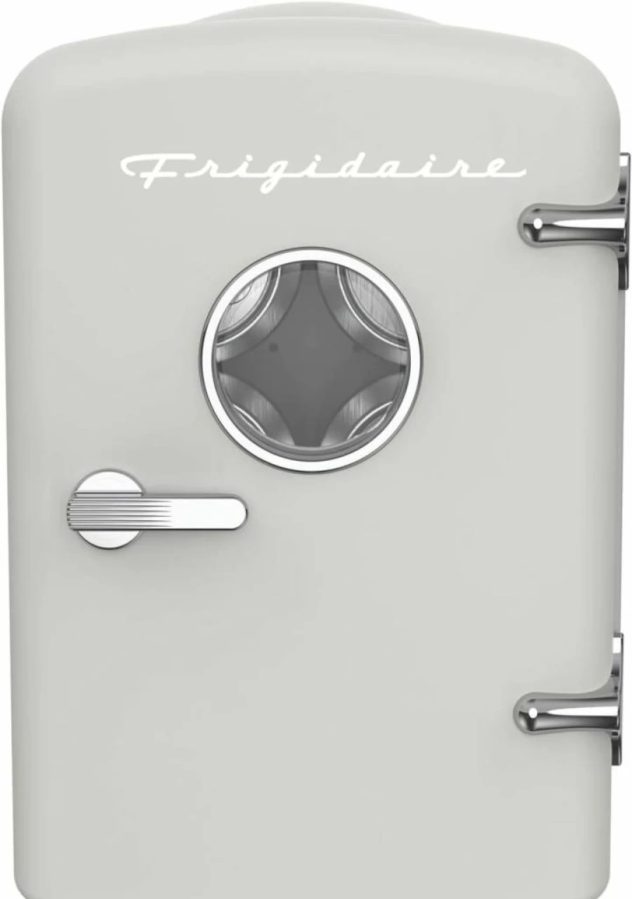 Frigidaire Retro Mini Fridge - 6 Can Portable Cooler with AC/DC Power, 1 Gallon Capacity, Compact Design for Home or Car (Moonlight White)
