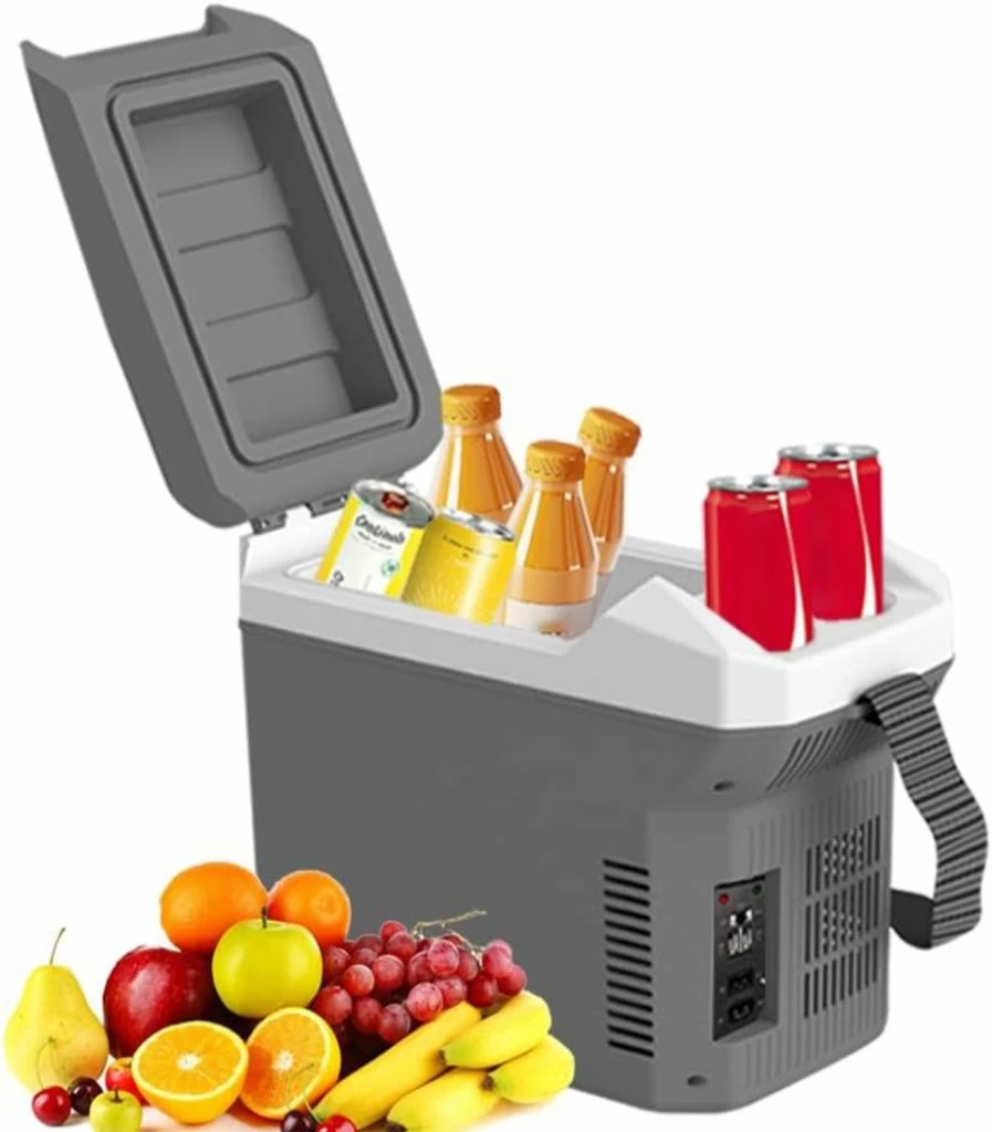 TREFAN 8L 12V Portable Electric Car Cooler and Warmer - AC/DC Mini Fridge for Camping, Travel, Truck, and Vehicle Use