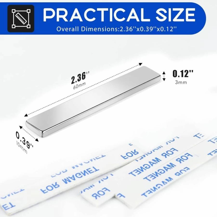 VSKIZ 150Pcs Small Neodymium Bar Magnets, 0.39x0.2x0.08 Inches Strong Rare Earth Rectangular Magnets for Crafts, DIY, Office, Whiteboard, Refrigerator