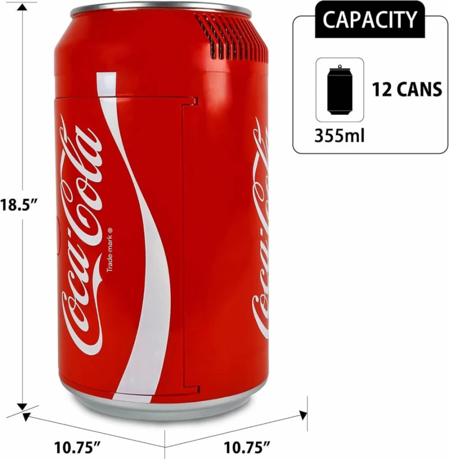 Koolatron Mini Fridge - 12 Can Portable Beverage Cooler For Soda, Wine, Breast Milk, 12V/110V Table Top Refrigerator For Car, Office, Dorm, Outdoor, Patio
