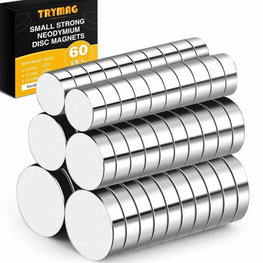 TRYMAG 158Pcs Neodymium Magnets Set - 6 Sizes for Whiteboard, Fridge, DIY, Crafts, Office & Home Use - Strong Rare Earth Heavy Duty Magnets