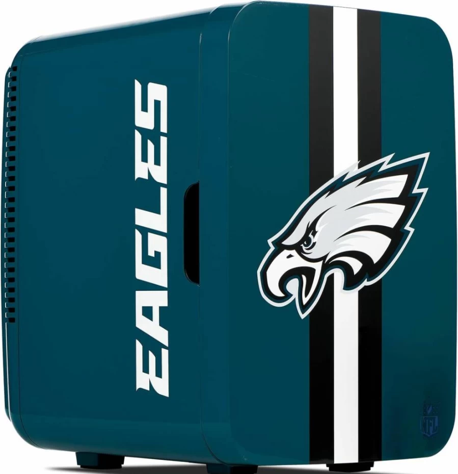 Ukonic NFL Philadelphia Eagles 10L Portable Mini Fridge - 15-Can AC/DC Cooler with Official Team Logo for Tailgating, Home, Office & Car