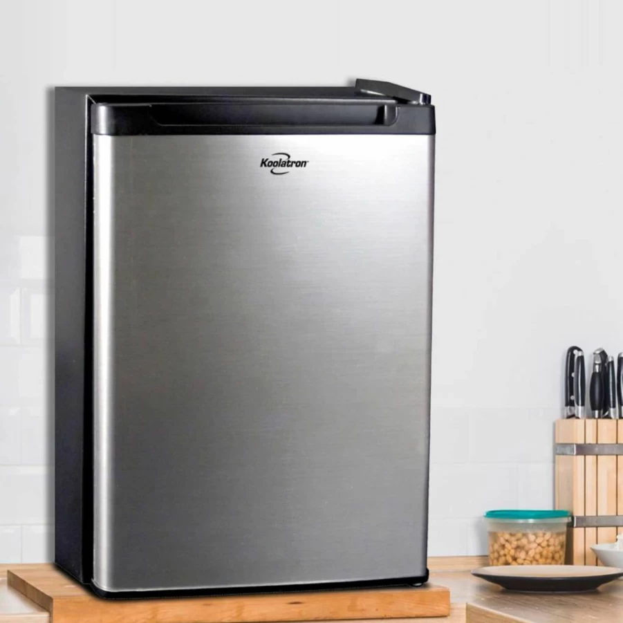 Koolatron 1.76 Cu Ft Compact Mini Fridge with Freezer - 12V/110V Portable Refrigerator for Trucks, Kitchen, Bedroom, Office & Dorm, Energy Efficient, White