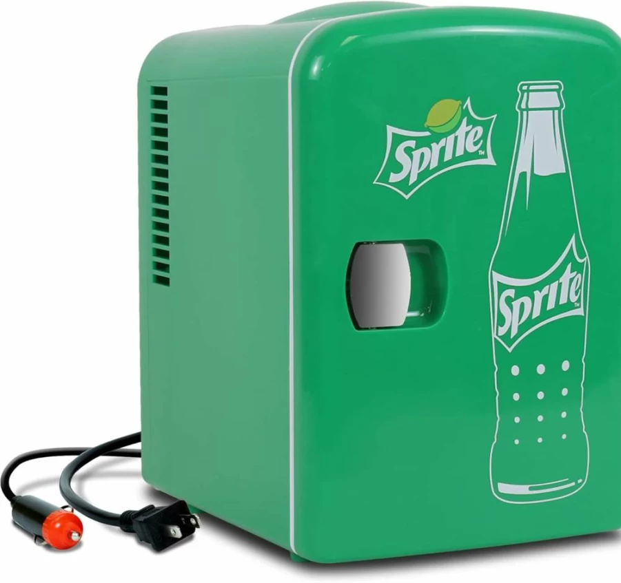 Koolatron Mini Fridge - Portable 8 Can Cooler for Drinks, Skincare, Wine, Breast Milk, 12V/110V Power for Car, Office, Dorm, Outdoor, Patio