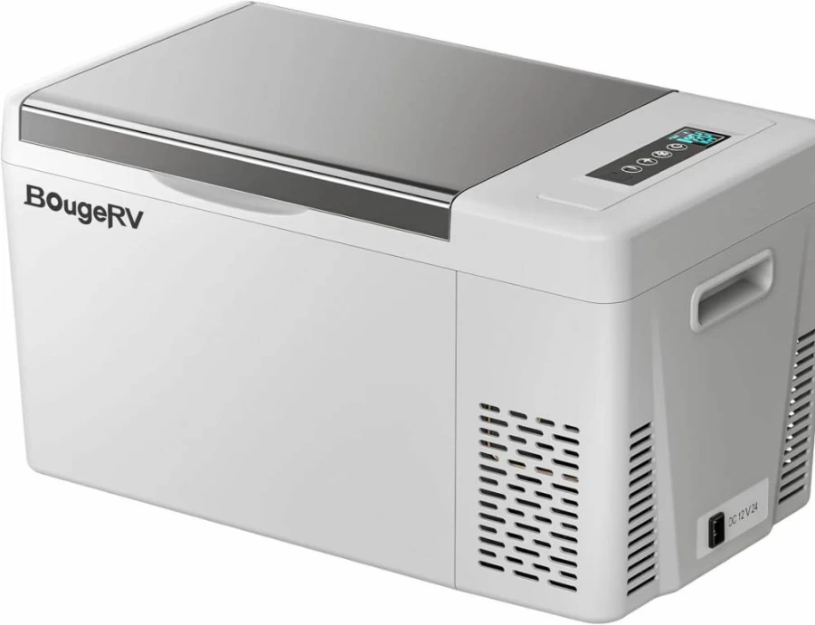 BougeRV 12V/24V Portable Car Refrigerator 30QT Compressor Cooler Freezer for Truck RV SUV Camping -8°F to 50°F DC 12/24V AC 110-240V