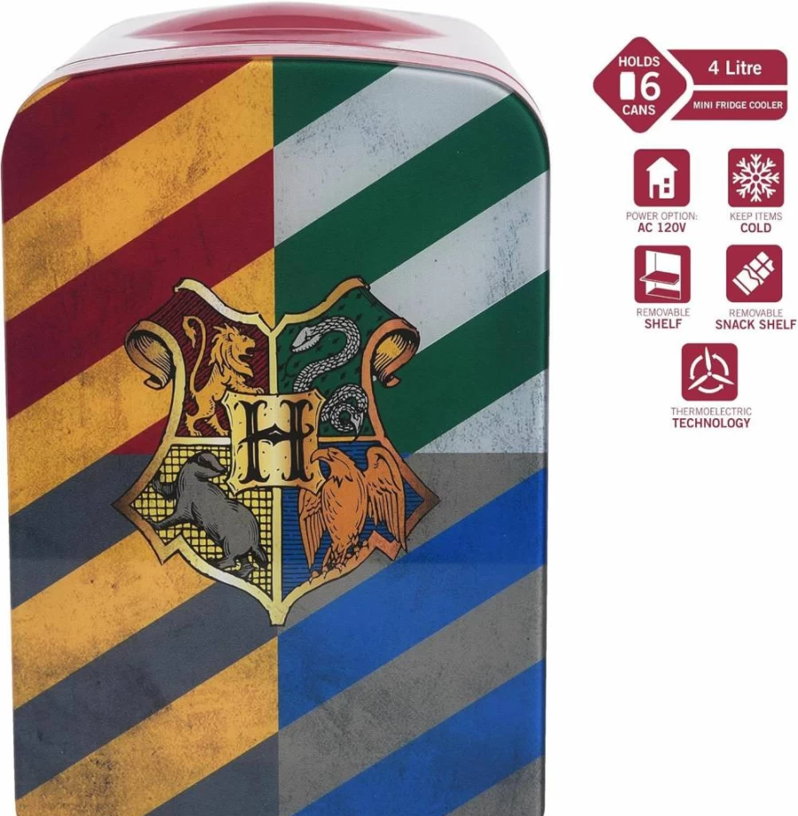 Ukonic Harry Potter Mini Fridge 6 Can 4L Portable Cooler AC/DC Powered Hogwarts Themed
