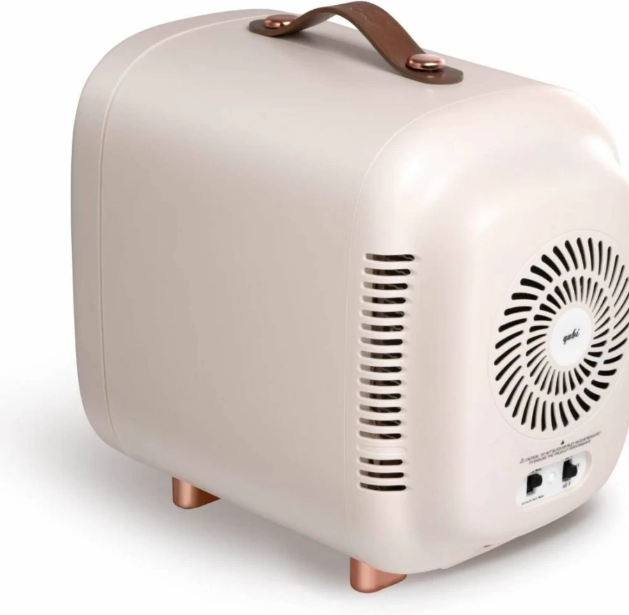 QUBI Mini Fridge 5L - Compact Skincare & Makeup Cooler, Portable Cosmetic Fridge for Beauty Products, Cream White