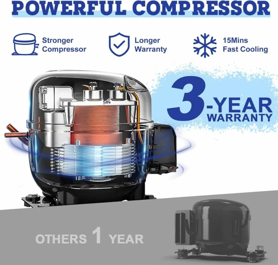 Setpower Pt45 45L Dual Zone Portable Car Refrigerator Freezer for Vehicles, RV, Truck & Home Use - 12V Electric Cooler (0°F to 50°F)