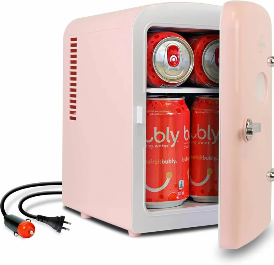 Koolatron 8 Can Portable Mini Fridge - 12V/110V Compact Cooler for Drinks, Soda, Wine, Breast Milk in Car, Office, Dorm, Outdoor & Patio