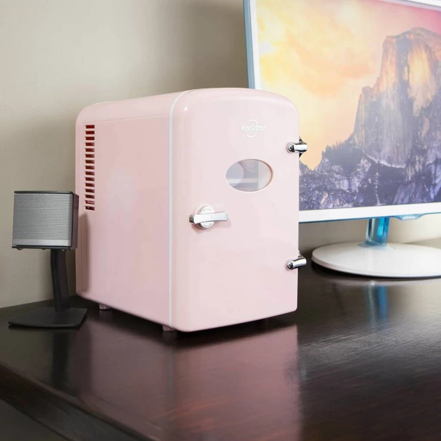 Koolatron 8 Can Portable Mini Fridge - 12V/110V Compact Cooler for Drinks, Soda, Wine, Breast Milk in Car, Office, Dorm, Outdoor & Patio