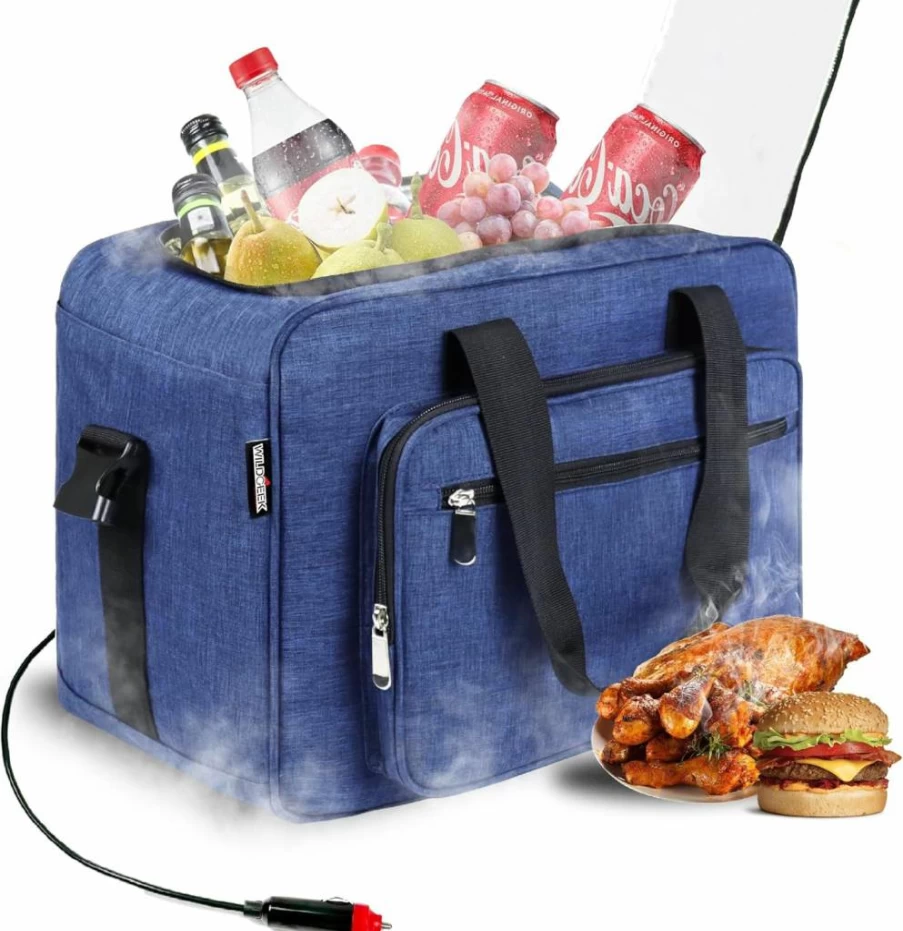 WILDGEEK 12V 26QT Portable Electric Cooler Warmer - USB Car Fridge for Truck, Camping & Travel, 25L Iceless Heated Cooler Bag, All-Season Mini Freezer for Long-Haul Drivers, Bulk Corporate Gifts