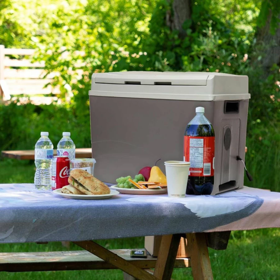 Koolatron 38L Thermoelectric Car Fridge - 12V Portable Cooler and Warmer for Travel, Truck, RV with Reversible Door