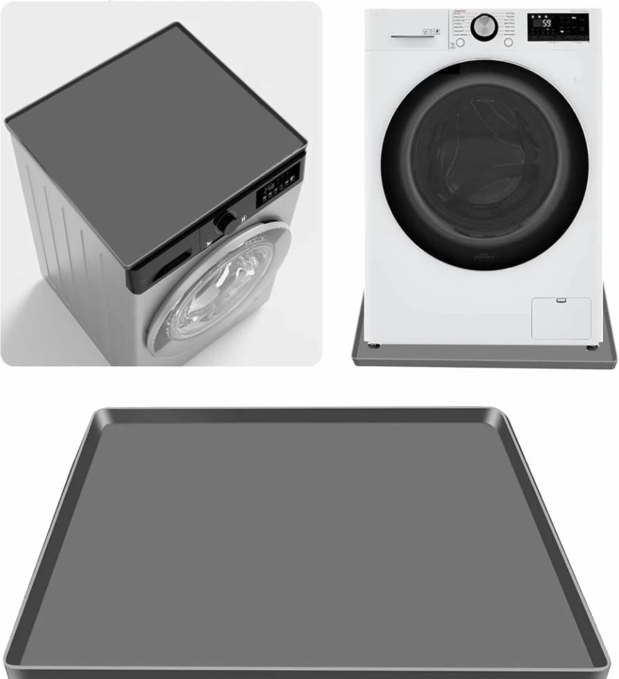 NAXVIO 24x24 Inch Silicone Appliance Drip Tray Mat - Leak Proof Fridge, Washer, Dryer, AC & Wine Cooler Protector for Hardwood & Carpet Floors