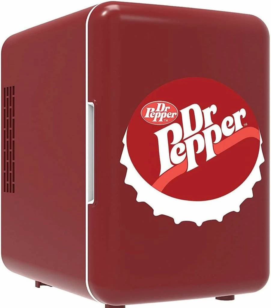 Curtis Mini Portable Personal Fridge - 4L Compact Cooler for Drinks, Makeup & Skincare, Holds 6 Cans, Freon-Free Eco-Friendly Design, Retro Maroon