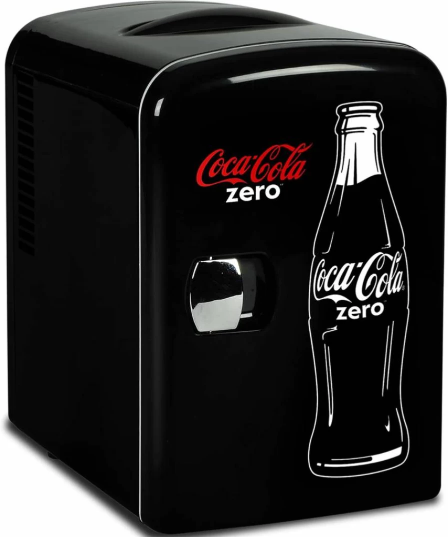 Koolatron 6 Can Mini Fridge - Portable Coke Zero Cooler for Bedroom, Office, Car & Outdoor, 12V/110V Table Top Beverage Refrigerator for Drinks, Soda, Wine & Breast Milk