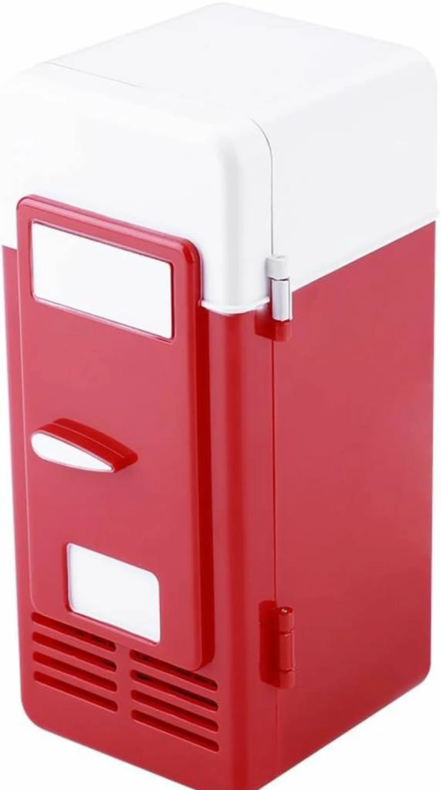 Oumij Mini USB Fridge - Portable 12V Car Refrigerator and Warmer with LED Light for Beverage Cans, Home, Office, Dorm - Compact Cooling & Heating (Black)