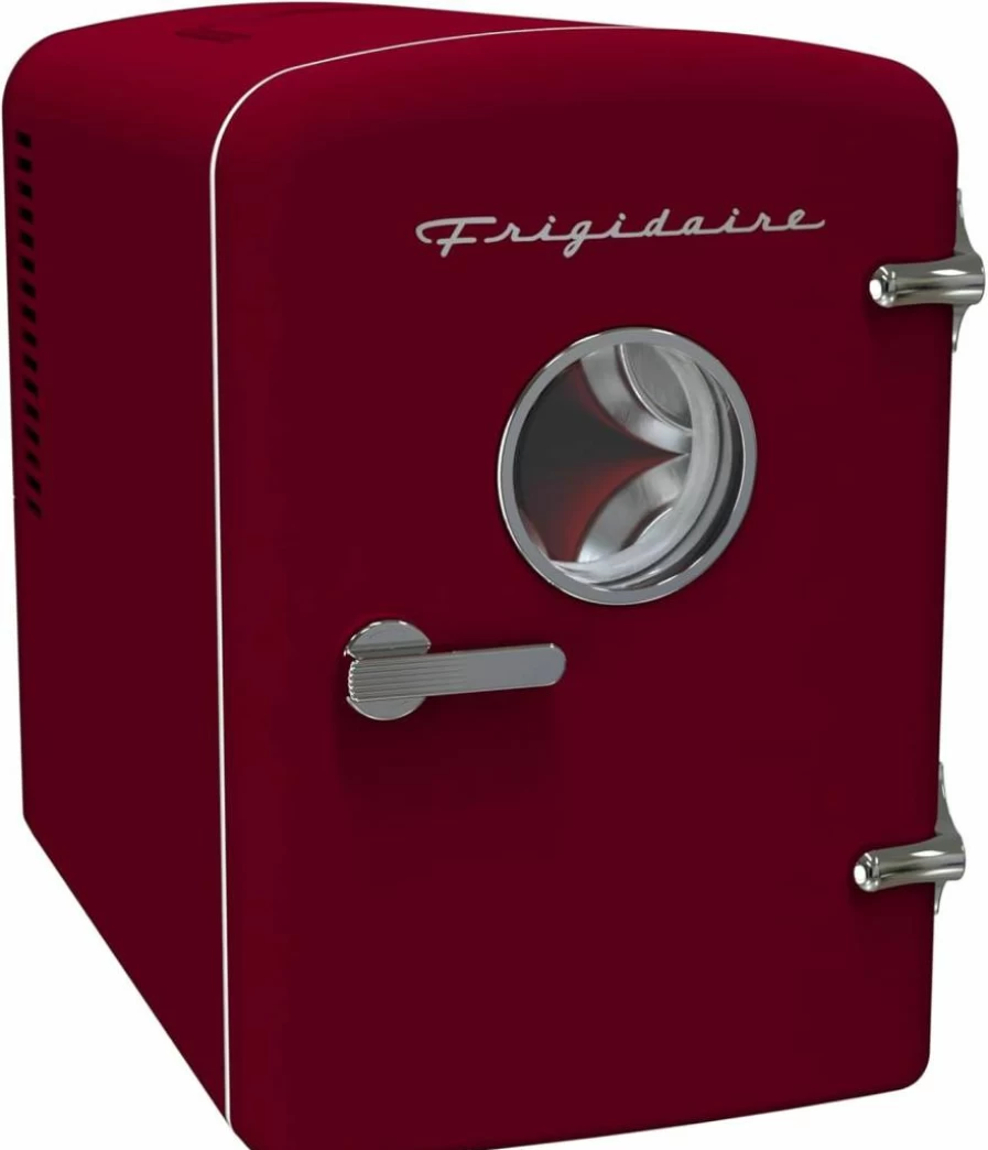 Frigidaire Retro Mini Fridge - 9 Can Portable Cooler with AC/DC Power, Compact Personal Refrigerator for Home, Office & Car - Black