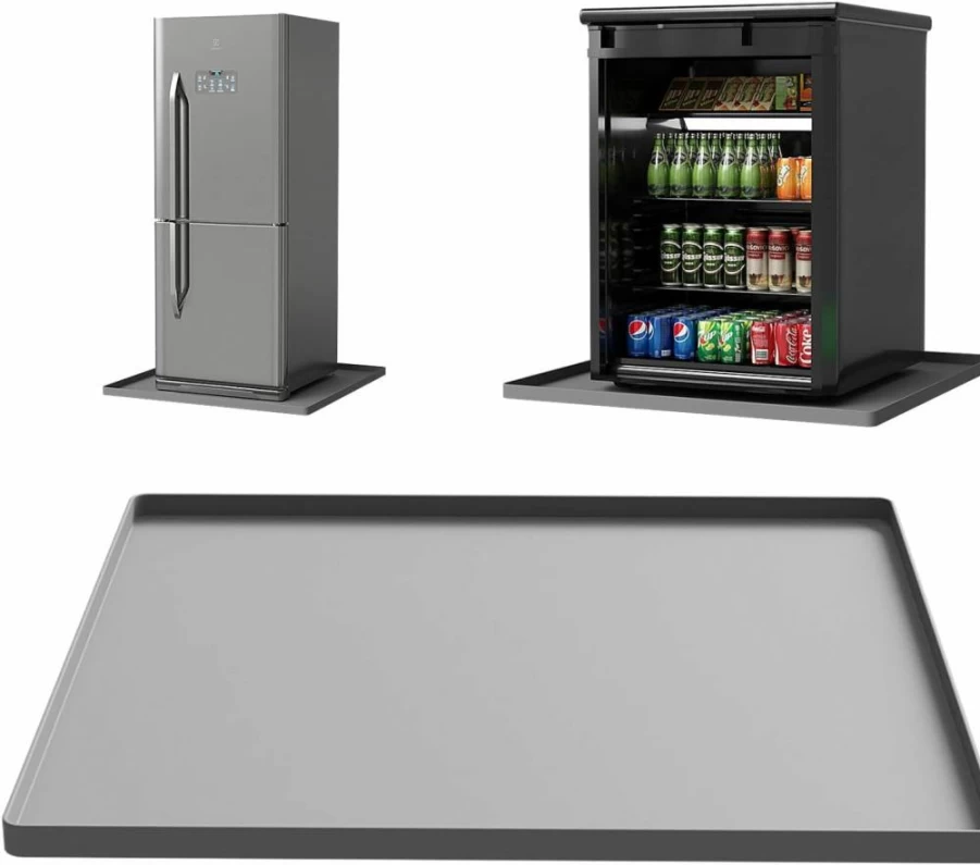 EWX Non-Slip Silicone Mat for Mini Fridge - 19.7x19.7 Inch Spill-Proof Drip Tray for Refrigerators, Washing Machines, Dryers & Appliances