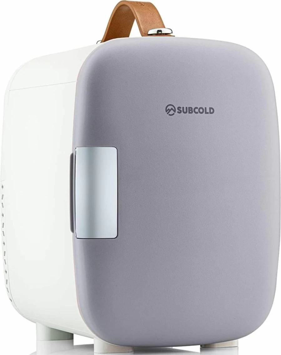 Subcold Pro4 Mini Fridge - 4L Portable Cooler for Office, Car, Travel & Skincare with AC/USB Power Options | Compact Refrigerator for Beverages & Cosmetics (Gray)