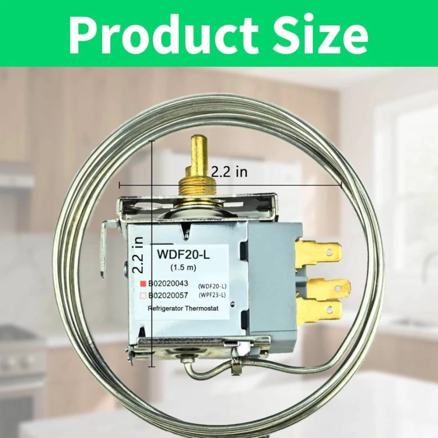 Girrseft Universal Refrigerator Freezer Thermostat WDF20-L with 59-Inch Long Probe, Replacement Cold Control Temperature Regulator for Fridge, Mini Fridge, and Freezer Units