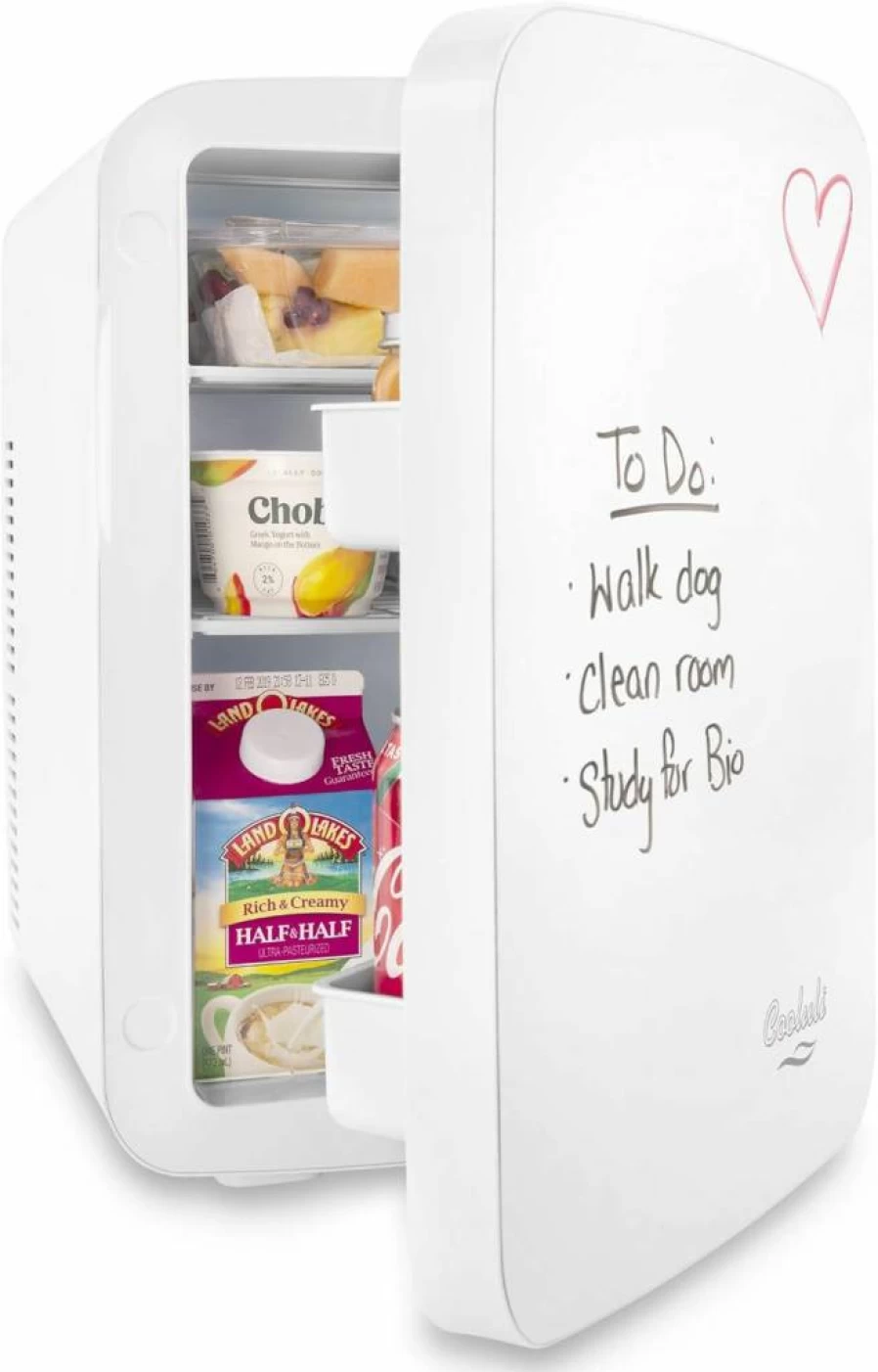 Cooluli 15L Portable Mini Fridge with Magnetic Blackboard - Energy Efficient Compact Refrigerator for Car, Office, Travel & Dorm | V15Le2Bk
