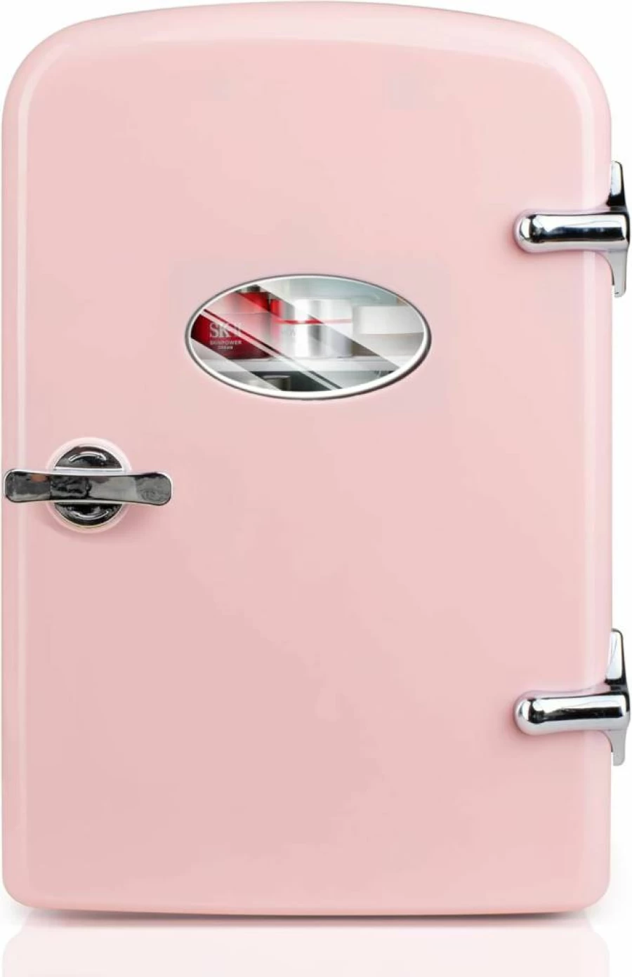 YSSOA Pink 4L Mini Fridge with Window - Portable Cooler & Warmer for 6 Cans, Eco-Friendly Freon-Free Compact Refrigerator