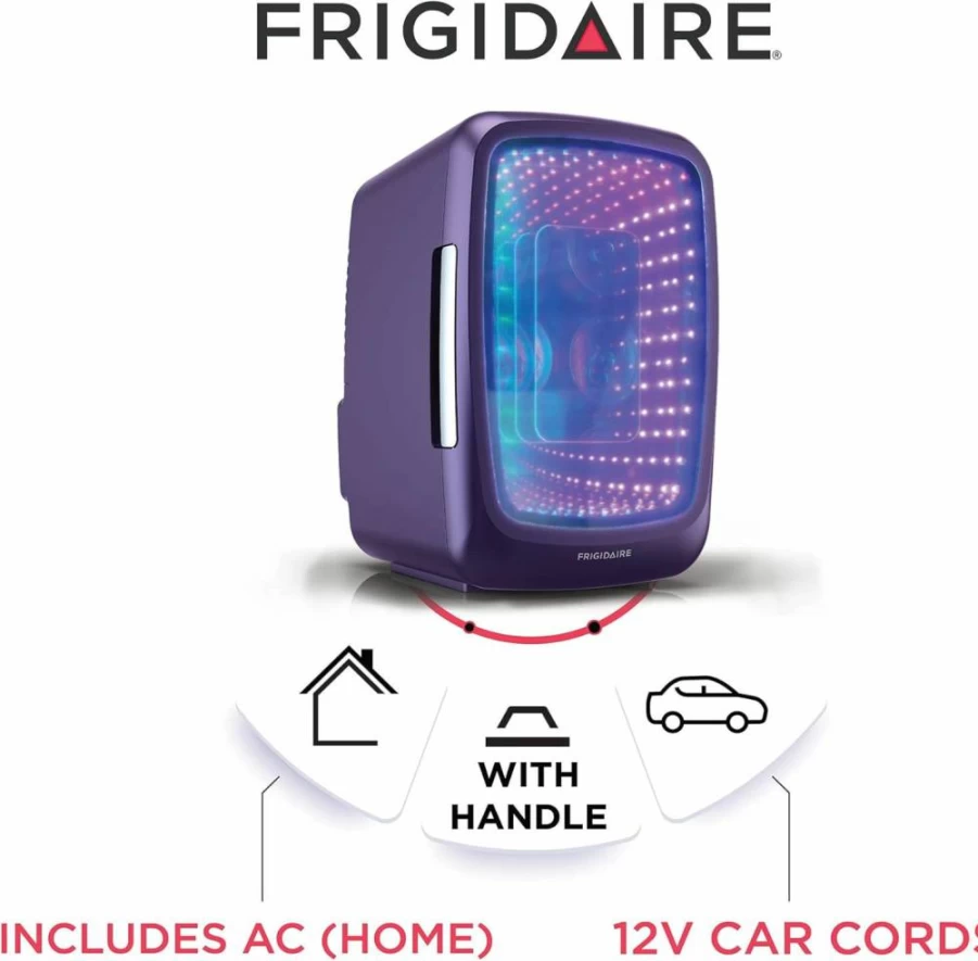 Frigidaire 17.9 Cu Ft Purple Haze LED Gaming Mini Fridge with Glass Door for Beverages