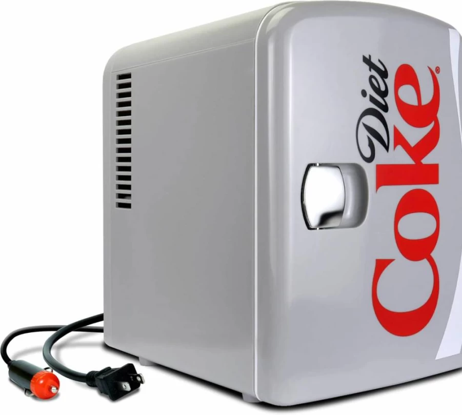 Koolatron Mini Fridge for Drinks - 6 Can Portable Cooler for Soda, Wine, Skincare & Breast Milk, 12V/110V Table Top Refrigerator for Car, Office, Dorm, Bedroom, Outdoor & Patio Use
