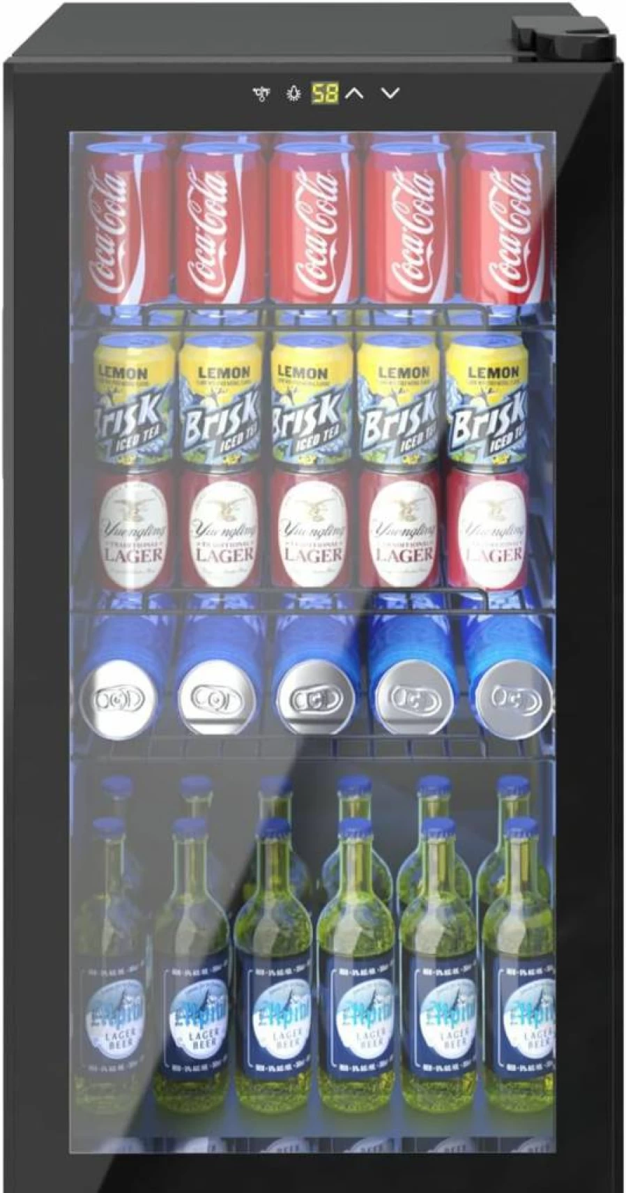 Clickoods 3.2 Cu.Ft Mini Beverage Fridge with Glass Door - Digital Temperature Control for Beer, Wine, Soda - Perfect for Home, Office, or Bar
