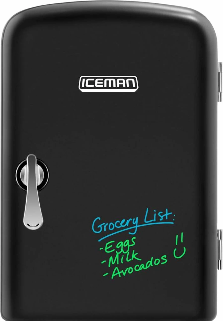 Iceman Mini Fridge Portable - 8 Can Cooler & Heater for Bedroom, Car, Office, Dorm, Skincare with AC/DC Plug, White
