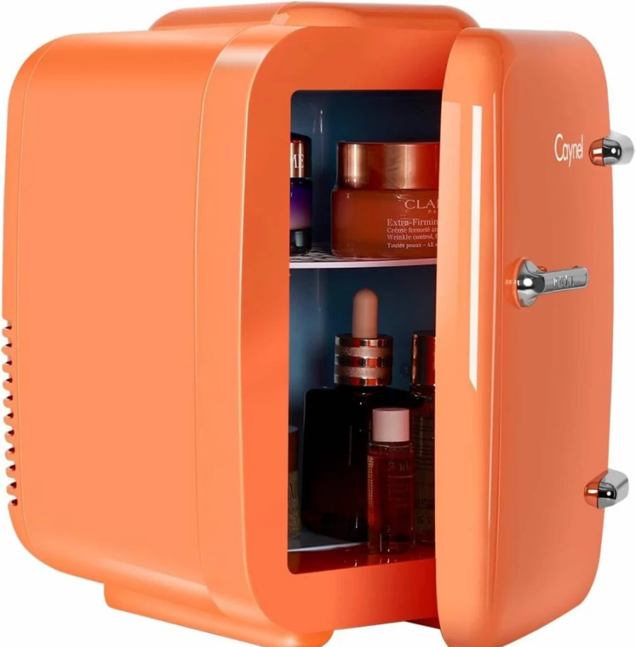CAYNEL Mini Fridge 4L Portable Thermoelectric Cooler & Warmer for Skincare, Cosmetics, Breast Milk, Medications, Home & Travel Eco-Friendly Beauty Fridge