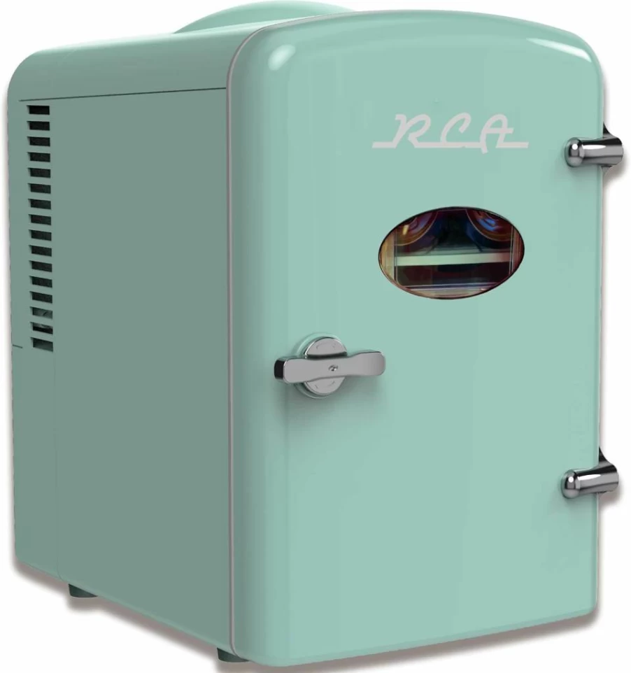 RCA RMIS129-Mint Arctic Chef Mini Fridge, 0.15 Cu Ft Compact Refrigerator in Mint Green