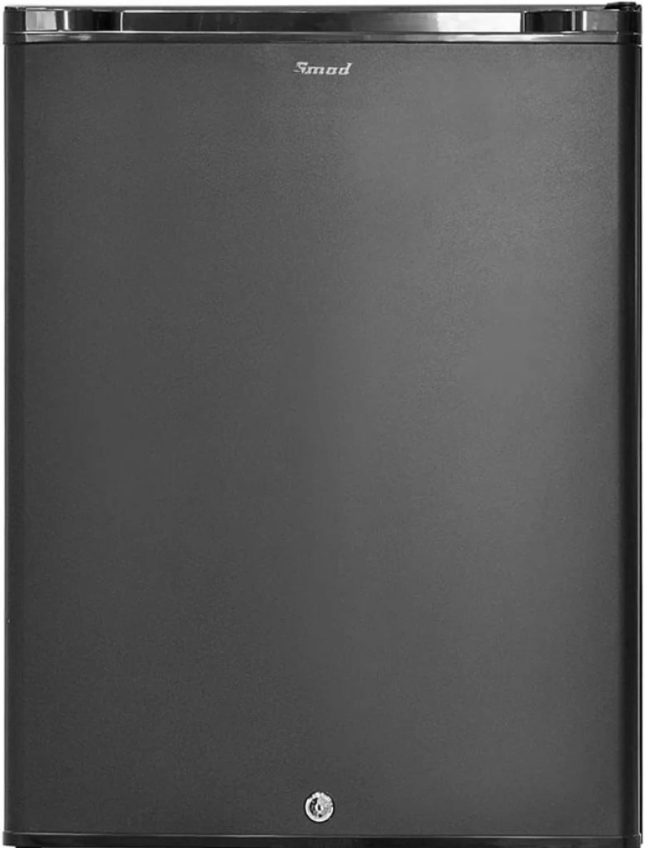 Smad 2.1 Cu.Ft Compact Refrigerator - 110V/12V Portable Fridge for RV, Truck, Caravan, Car with Reversible Door, Lock, Noise-Free Cooling, Black