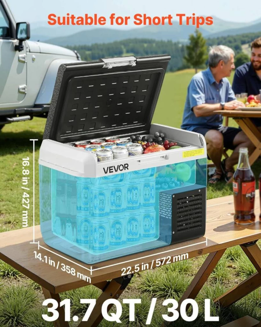VEVOR 12V Portable Car Freezer 10 Quart Compact Compressor Cooler for Travel and Camping