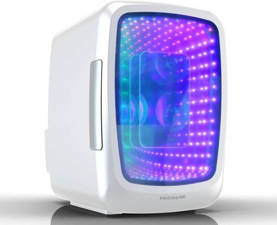 Frigidaire 17.9 Cu Ft LED Gaming Mini Fridge with Glass Door - White Beverage Cooler for Drinks & Snacks