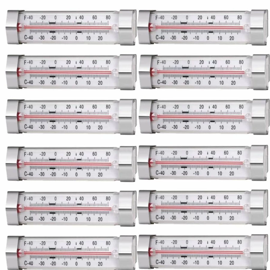 GERUSEA 12 Pack Refrigerator Freezer Thermometer - Digital LCD Fridge Thermometer with Alarm, Accurate Temperature Monitor for Home, Kitchen, Food Storage