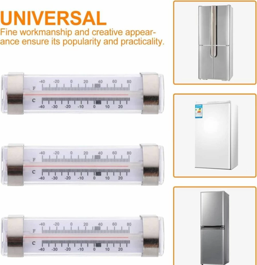 GERUSEA 12 Pack Refrigerator Freezer Thermometer - Digital LCD Fridge Thermometer with Alarm, Accurate Temperature Monitor for Home, Kitchen, Food Storage