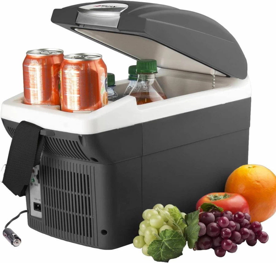 Wagan El6206 12V/24V Portable Thermoelectric Cooler and Warmer - 6 Quart (6 Liter) Car Fridge for RV, Camping, Travel - UL Listed Compact Electric Cooler